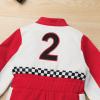 imageIDOPIP Baby Boys 1st 2nd Birthday Outfit Race Car Driver Romper Girls Racer Jumpsuit Kids Racing Suit Toddler Dress up OutfitRed 2
