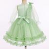 imageIDOPIP Toddler Baby Girls Sequin Heart Tutu Dress Pageant Wedding Flower Girl Dresses Princess Birthday Party Bowknot GownsGreen  Long Sleeve
