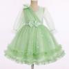 imageIDOPIP Toddler Baby Girls Sequin Heart Tutu Dress Pageant Wedding Flower Girl Dresses Princess Birthday Party Bowknot GownsGreen  Long Sleeve