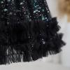 imageIDOPIP Toddler Baby Girls Velvet Tutu Dress Long Sleeve Princess Christmas Birthday Party Wedding Dresses Fall Winter ClothesBlack  Sequin