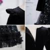 imageIDOPIP Toddler Baby Girls Velvet Tutu Dress Long Sleeve Princess Christmas Birthday Party Wedding Dresses Fall Winter ClothesBlack  Sequin