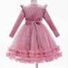 imageIDOPIP Toddler Baby Girls Velvet Tutu Dress Long Sleeve Princess Christmas Birthday Party Wedding Dresses Fall Winter ClothesDusty Pink  Sequin