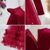 imageIDOPIP Toddler Baby Girls Velvet Tutu Dress Long Sleeve Princess Christmas Birthday Party Wedding Dresses Fall Winter ClothesRed  Sequin