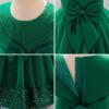 imageIDOPIP Toddler Flower Girl Dress Sequin Bowknot Pageant Wedding Princess Birthday Party Dresses Tulle Tutu Formal Ball Gown Green