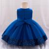 imageIDOPIP Toddler Flower Girl Dress Sequin Bowknot Pageant Wedding Princess Birthday Party Dresses Tulle Tutu Formal Ball Gown Royal Blue