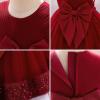 imageIDOPIP Toddler Flower Girl Dress Sequin Bowknot Pageant Wedding Princess Birthday Party Dresses Tulle Tutu Formal Ball Gown Wine Red
