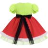 imageIDOPIP Toddler Girls Christmas Dress Puff Sleeve Tutu Dress Princess Baptism Ruffle Tulle Dress Cake Smash Photo Shoot OutfitGreen  Red