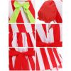 imageIDOPIP Toddler Girls Christmas Dress Puff Sleeve Tutu Dress Princess Baptism Ruffle Tulle Dress Cake Smash Photo Shoot OutfitRed  White Striped