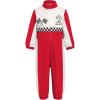 imageIDOPIP Baby Boys 1st 2nd Birthday Outfit Race Car Driver Romper Girls Racer Jumpsuit Kids Racing Suit Toddler Dress up OutfitRed 2