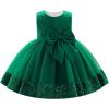imageIDOPIP Toddler Flower Girl Dress Sequin Bowknot Pageant Wedding Princess Birthday Party Dresses Tulle Tutu Formal Ball Gown Green
