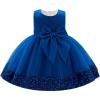 imageIDOPIP Toddler Flower Girl Dress Sequin Bowknot Pageant Wedding Princess Birthday Party Dresses Tulle Tutu Formal Ball Gown Royal Blue
