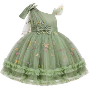 imageIDOPIP Toddler Baby Girls Sequin Heart Tutu Dress Pageant Wedding Flower Girl Dresses Princess Birthday Party Bowknot GownsGreen Floral