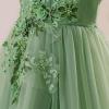 imageIDOPIP Sequin Embroidery Flower Girl Maxi Dress for Wedding Party Birthday Princess Dresses Pageant Ruffle Cold Shoulder GownSage Green