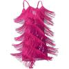 imageIDOPIP Kids Girls 1920s Flapper Dress Tassels Sequins Fringe Latin Dance Dress Gatsby Halloween Party Ballroom Dance CostumesHot Pink