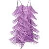 imageIDOPIP Kids Girls 1920s Flapper Dress Tassels Sequins Fringe Latin Dance Dress Gatsby Halloween Party Ballroom Dance CostumesPurple