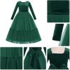 imageIDOPIP Embroidery Flower Girl Velvet Tutu Dress for Kids Princess Birthday Party Pageant Wedding Dresses Fall Winter ClothesEmerald Green  Smocked