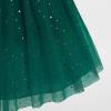imageIDOPIP Embroidery Flower Girl Velvet Tutu Dress for Kids Princess Birthday Party Pageant Wedding Dresses Fall Winter ClothesEmerald Green Stars