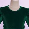 imageIDOPIP Embroidery Flower Girl Velvet Tutu Dress for Kids Princess Birthday Party Pageant Wedding Dresses Fall Winter ClothesEmerald Green Stars