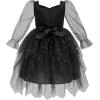 imageIDOPIP Toddler Baby Girls Velvet Tutu Dress Bowknot Ruffle Tulle Princess Christmas Birthday Party Dress Fall Winter ClothesBlack  Star