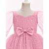 imageIDOPIP Toddler Baby Girls Velvet Tutu Dress Bowknot Ruffle Tulle Princess Christmas Birthday Party Dress Fall Winter ClothesDusty Pink  Star