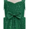 imageIDOPIP Toddler Baby Girls Velvet Tutu Dress Bowknot Ruffle Tulle Princess Christmas Birthday Party Dress Fall Winter ClothesEmerald Green  Star