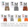 imageIDOPIP Jungle Theme 1st Birthday Outfit for Baby Boy Safari Animals Romper Suspenders Shorts with Tail Clothes Set for PhotoGiraffe