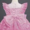 imageFlower Girl Flutter Bowknot Tutu Dress for Infant Baby Christening Baptism Formal Wedding Birthday Party Tulle DressesPink