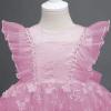 imageFlower Girl Flutter Bowknot Tutu Dress for Infant Baby Christening Baptism Formal Wedding Birthday Party Tulle DressesPink