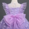 imageFlower Girl Flutter Bowknot Tutu Dress for Infant Baby Christening Baptism Formal Wedding Birthday Party Tulle DressesPurple