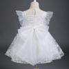 imageFlower Girl Flutter Bowknot Tutu Dress for Infant Baby Christening Baptism Formal Wedding Birthday Party Tulle DressesWhite