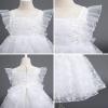 imageFlower Girl Flutter Bowknot Tutu Dress for Infant Baby Christening Baptism Formal Wedding Birthday Party Tulle DressesWhite