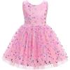 imageIDOPIP Toddler Baby Girls Sequin Butterfly Tutu Dress Princess Birthday Party Pageant Flower Girl Wedding VBackless DressesPink