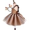 imageToddler Kids Girls Jungle Safari Giraffe Theme Party Dress up Costume with Ears Headband and Tail Woodland Forest Themed Cosplay for Jungle Birthday Party Halloween Photo Shoot Giraffe 34 Years