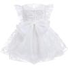 imageFlower Girl Flutter Bowknot Tutu Dress for Infant Baby Christening Baptism Formal Wedding Birthday Party Tulle DressesWhite
