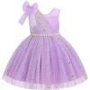 imageIDOPIP Toddler Flower Girl Dress Sequin Bowknot Pageant Wedding Princess Birthday Party Dresses Tulle Tutu Formal Ball GownPurple
