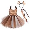 imageToddler Kids Girls Jungle Safari Giraffe Theme Party Dress up Costume with Ears Headband and Tail Woodland Forest Themed Cosplay for Jungle Birthday Party Halloween Photo Shoot Giraffe 34 Years