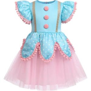 imageIDOPIP Carnival Circus Costume for Kids Baby Girls Romper Tutu Dress Princess Birthday Party Dress up with Headband OutfitBlue  Kids 1pc