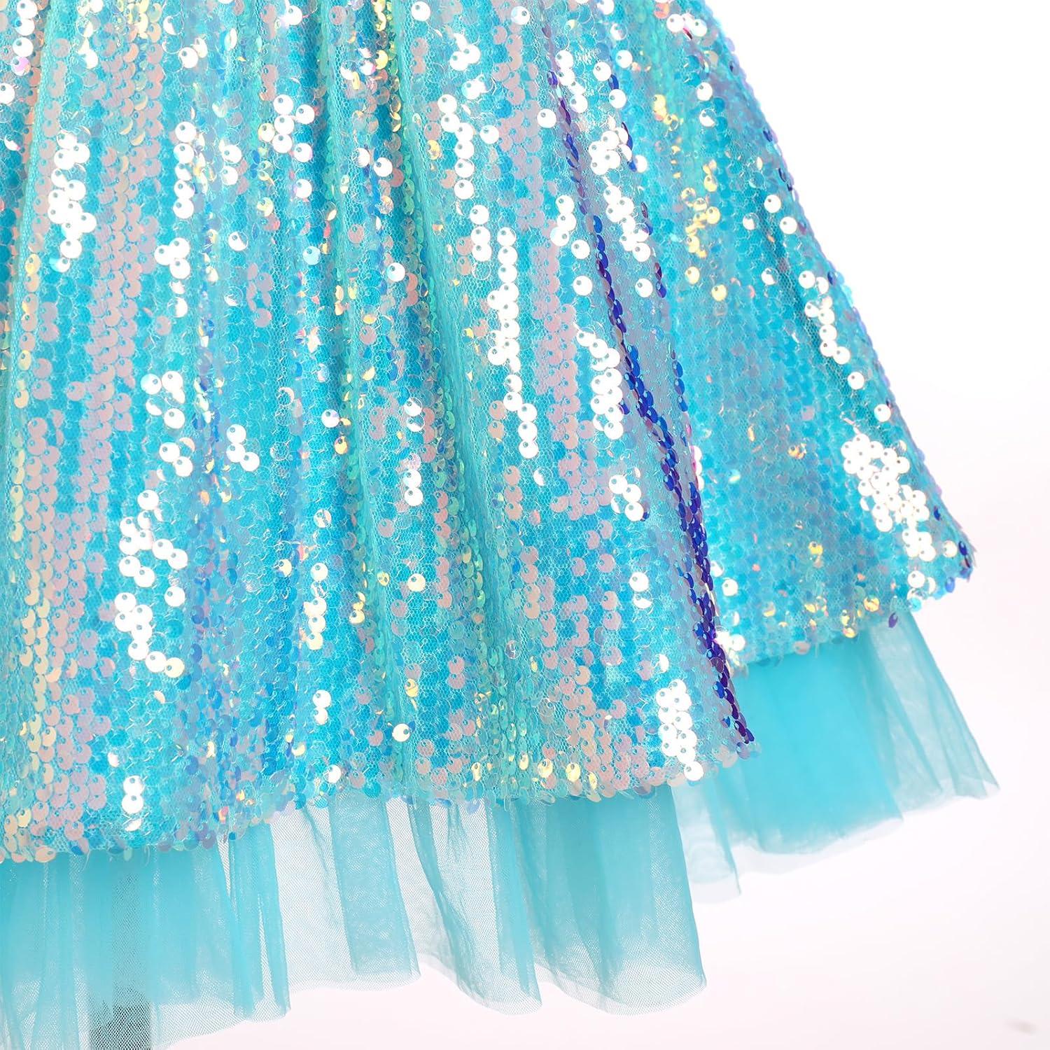 imageIDOPIP Toddler Baby Girls Sequin Bowknot Tutu Dress for Kids Wedding Pageant Birthday Party Communion Tulle Backless DressesGreen