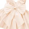 imageIDOPIP Flower Girl Butterfly Bow Tutu Dress for Kids Baby Princess Wedding Communion Birthday Party Pageant Baptism DressesChampagne