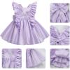 imageIDOPIP Flower Girl Butterfly Bow Tutu Dress for Kids Baby Princess Wedding Communion Birthday Party Pageant Baptism DressesPurple