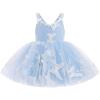 imageIDOPIP Toddler Baby Girl Butterfly Tutu Dress Tulle Smocked Princess Birthday Party Pageant Flower Girl Wedding Dresses 9M4TBlue