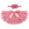 imageBaby Girl Tutu Skirt with Diaper Cover Toddler Girls Tulle Bloomers and Headband First Birthday Cake Smash Outfits 03TWatermelon Red