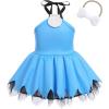 imageIDOPIP Kids Baby Halloween Costume Caveman Cavegirl Stone Age Outfit for Girl Boy Halloween Cosplay Dress Up Photoshoot 6M6TBlue  Girl