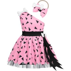 imageIDOPIP Kids Baby Halloween Costume Caveman Cavegirl Stone Age Outfit for Girl Boy Halloween Cosplay Dress Up Photoshoot 6M6TPink  Girl