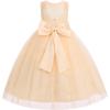 image:imageIDOPIP Embroidery Flower Girl Lace Dress for Kid Wedding Pageant Formal Communion Gown Princess Bridesmaid Maxi Tulle DressesApricot