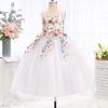image:imageIDOPIP Embroidery Flower Girl Lace Dress for Kid Wedding Pageant Formal Communion Gown Princess Bridesmaid Maxi Tulle DressesWhite