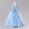 image:imageIDOPIP Butterfly Flower Girl VBackless Bow Dress for Kids Wedding Pageant Party Long Gown Communion Birthday Tulle DressesBlue