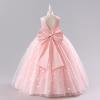 image:imageIDOPIP Butterfly Flower Girl VBackless Bow Dress for Kids Wedding Pageant Party Long Gown Communion Birthday Tulle DressesPink