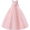 image:imageIDOPIP Butterfly Flower Girl VBackless Bow Dress for Kids Wedding Pageant Party Long Gown Communion Birthday Tulle DressesPink