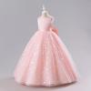 image:imageIDOPIP Butterfly Flower Girl VBackless Bow Dress for Kids Wedding Pageant Party Long Gown Communion Birthday Tulle DressesPink